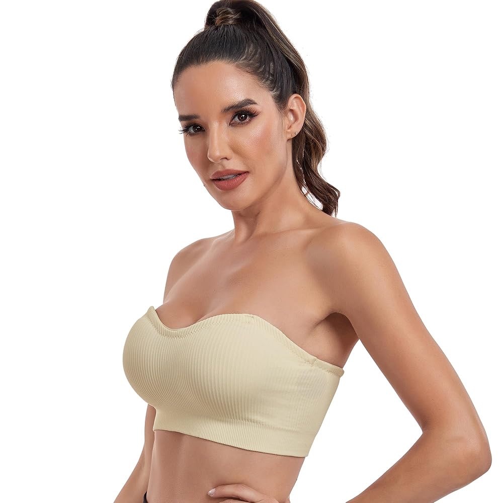OBICUM Strapless Non-Slip Silicone Bandeau Bra - Picture 2 of 6